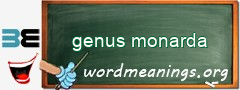 WordMeaning blackboard for genus monarda